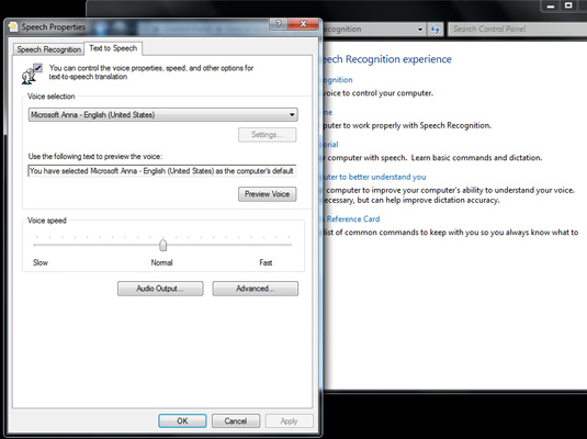 how to make text to speech in windows 7