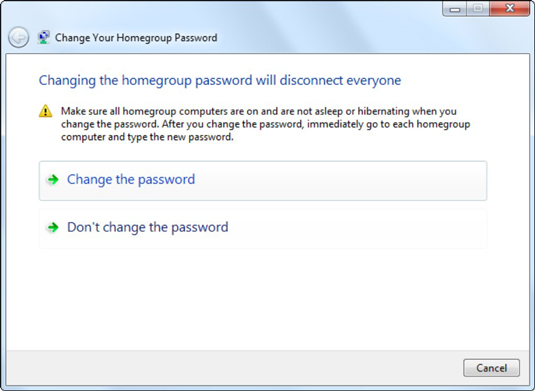 Click the Change the Password link.