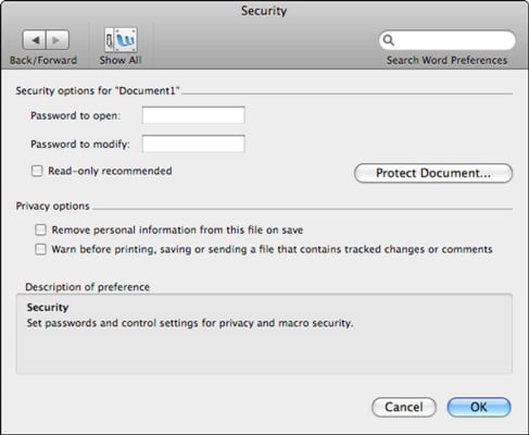 Password Protect Word For Mac