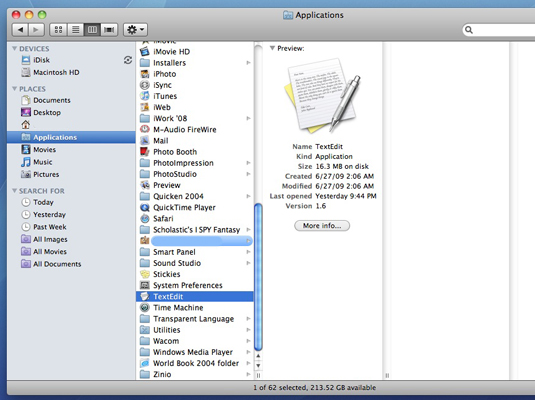 Navigate to your Applications folder and double-click TextEdit.