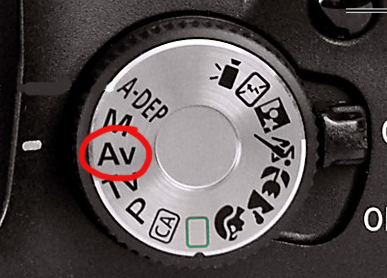 Set the Mode dial to Av (aperture-priority autoexposure).