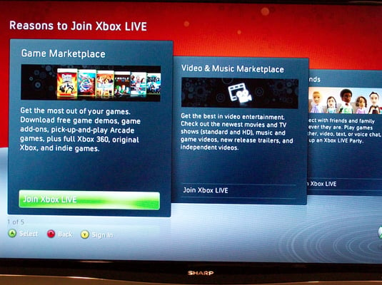 Go to Video Marketplace on the Xbox 360's main menu and press the A button.