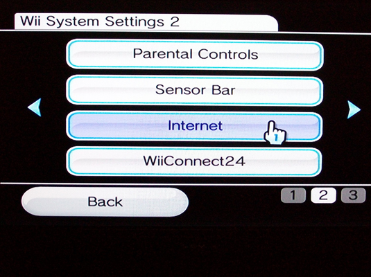 Select Wii Settings and then select Internet.