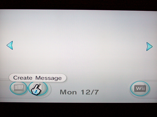 Select Wii Message Board on the main menu and then select Create message.