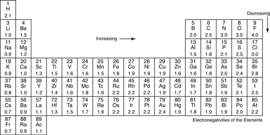 Chemistry Bonds Chart