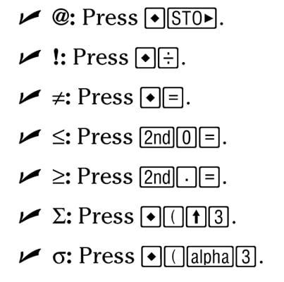 ru Pompeji Uanset hvilken How to Access Symbols on the TI-89 Graphing Calculator - dummies