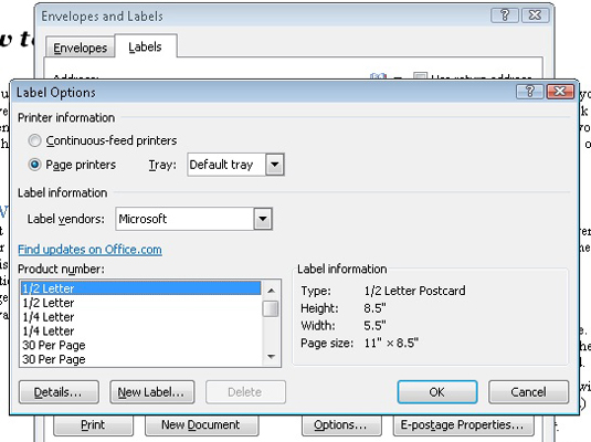 Word 2010 Label Template from www.dummies.com