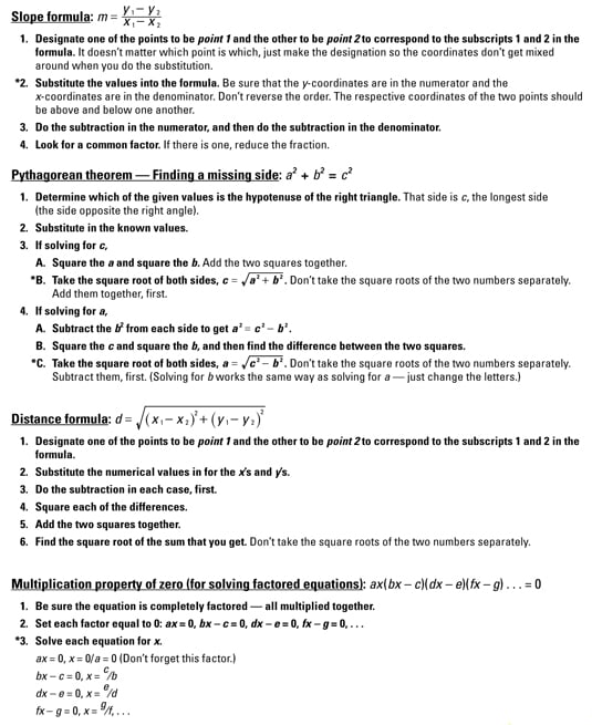 simplifying square roots cheat sheet