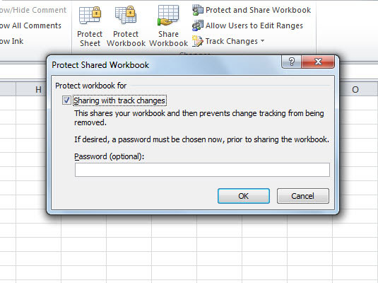 Protect a shared workbook so that users cannot remove Excel's tracking of changes.