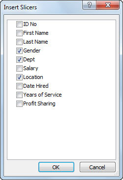 On the PivotTable Tools Options tab, click the top of the Insert Slicer button in the Sort & Filter group.