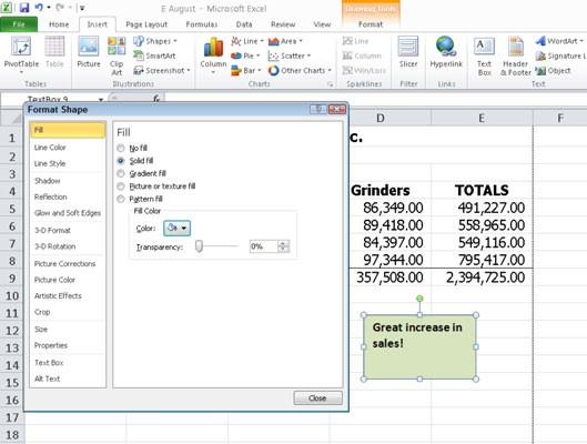 Text Box In Excel Chart