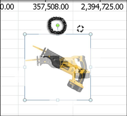 Use the rotation handle to rotate shapes or other objects.