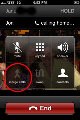 Tap Merge Calls so the people you have on the line can chitchat.