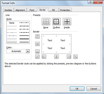 You'll find more options for cell borders on the Border tab of the Format Cells dialog box.
