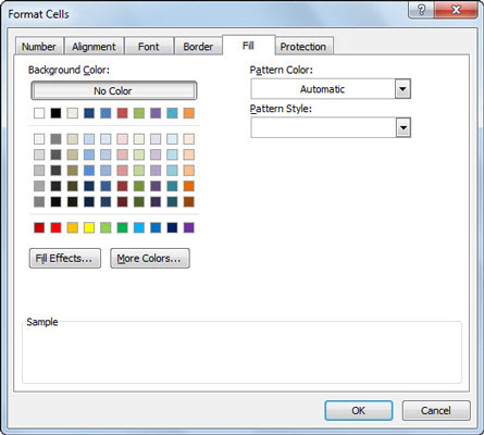 How to Apply Fill Colors, Patterns, and Gradients to Cells in Excel 2010 -  dummies