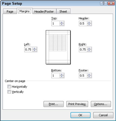 Adjust your report margins from the Margins tab in the Page Setup dialog box.