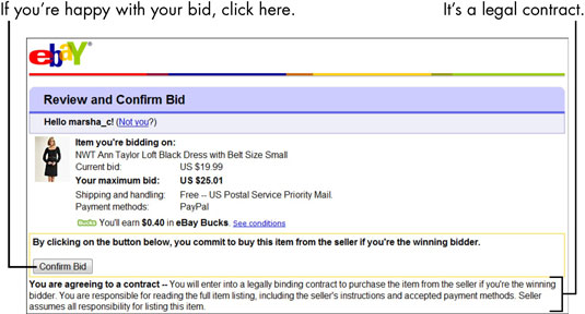 Click Place Bid (or Buy It Now if you’re making a direct purchase).