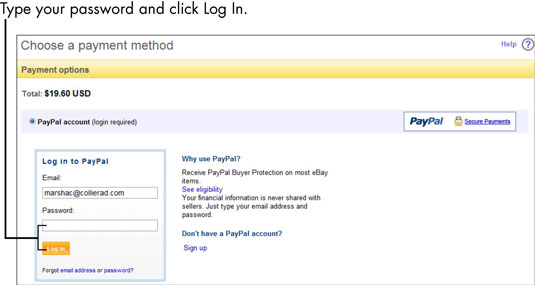 Just type your password and click the Log In button.