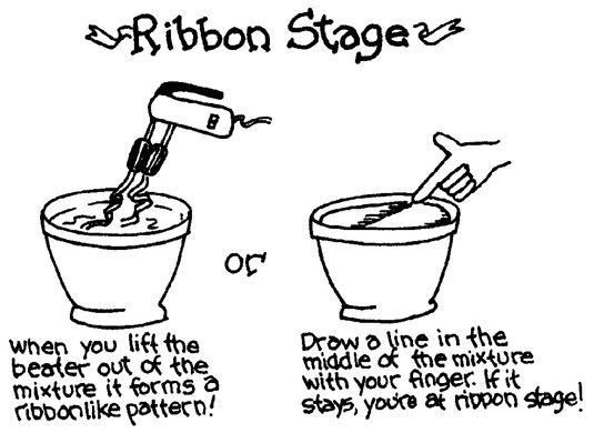 Determining the ribbon stage for your Madeleine cookies.