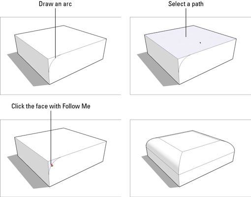 How To Subtract From A Model With Follow Me In Google Sketchup 8 Dummies