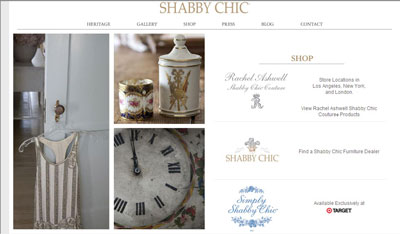 Incorporate vintage furnishings and soft colors as part of Shabby Chic design. [Credit: www.shabbyc