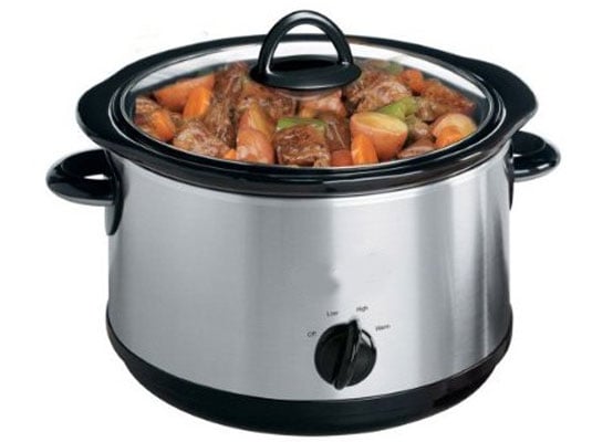 Cooking stew in a Slow cooker.