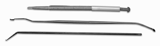Three different kinds of grafting tools.