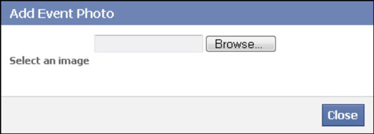 Click the Add Event Photo button on the left side of the Create an Event page.