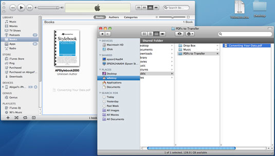 Drag and drop the PDF into your iTunes Book library.