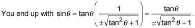 Replacing the secant in the sine equation.