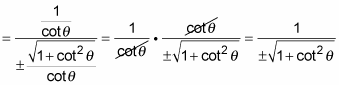 Formula for sine in terms of cotangent.