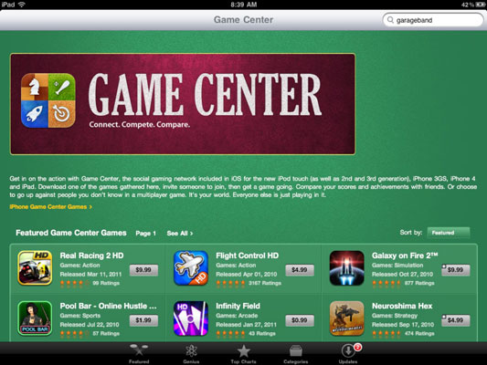 Tap the Games button at the bottom of the screen, and then tap Find Game Center Games.