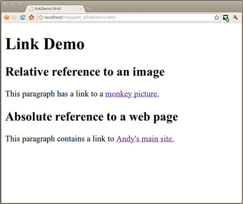 How To Include Links In Your Html5 Web Page Dummies