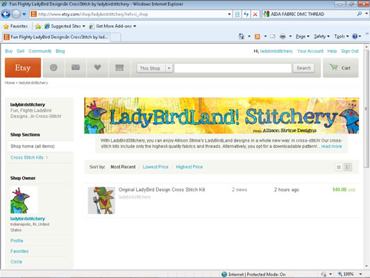 Click the Shop icon in your Etsy header bar.