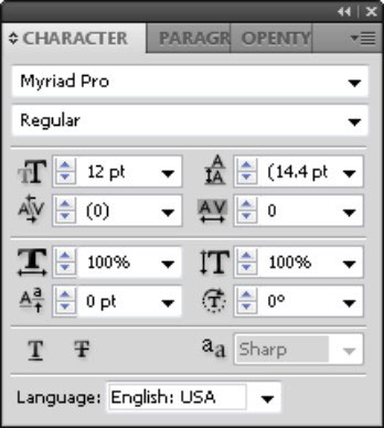 The Character Panel In Adobe Cs5 Illustrator Dummies
