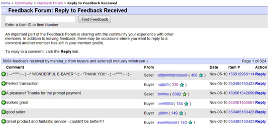 Reply only. How to leave feedback on EBAY. Feedback-pa.