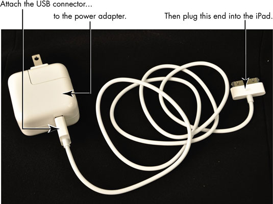 Plug the other end of the cord into the cord connector slot on the iPad.