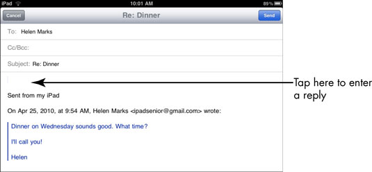 To respond to the sender of the message, tap Reply or Reply All.