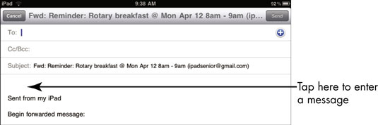 To send the message to somebody else, tap Forward.