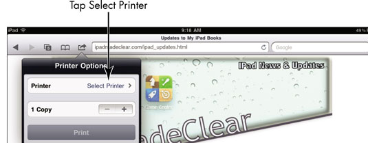 Interaktion Ruin detaljeret How to Print a Web Page on iPad - dummies