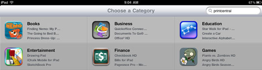 Browse apps to locate one you might want to download.