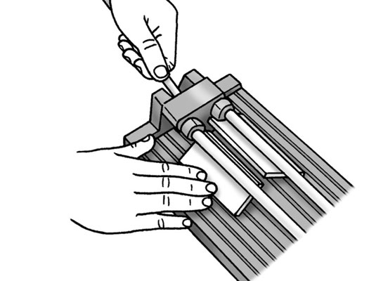 Use a tile cutter to make straight cuts on field and bull-nose tiles.