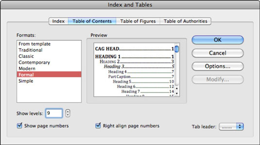 Word 2011 For Mac Make A Table Of Contents Automatically