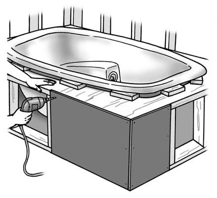 Install backerboard to the sides and top of the platform with backerboard screws.