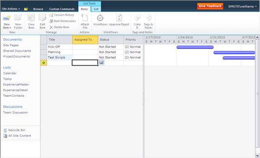 Sharepoint Online Gantt Chart