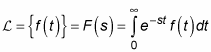 the Laplace transform of the function f (t)