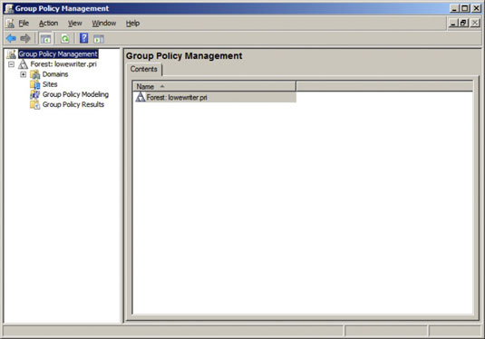 Choose Start→Administrative Tools→Group Policy Management.