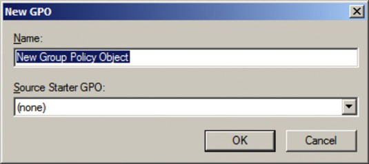 Right-click the Group Policy Objects node and then choose New from the menu that appears.