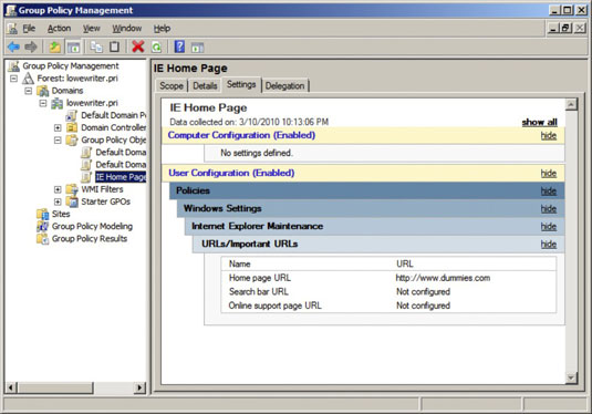 Right-click User Configuration and choose Refresh.