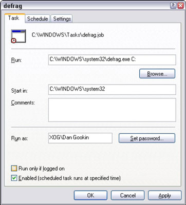 how to create a task scheduler in windows xp